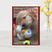 Glücklicher Muttertag vom Hund Karte (Gelbe Blume)