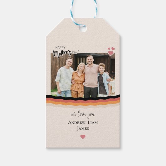 Glücklicher Muttertag, wir Liebe Sie Geschenkanhänger (Vorderseite)