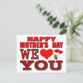 Glücklicher Muttertag Wir Liebe Sie Postkarte (Stehend Vorderseite)