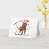 Glücklicher MuttertagsBadass vom Labradoodle Hund Karte (Gelbe Blume)