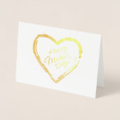 Glücklicher Muttertagstext, Goldenes Herz Folienkarte (Vorderseite)