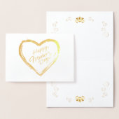 Glücklicher Muttertagstext, Goldenes Herz Folienkarte (Anzeige)