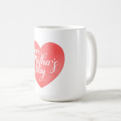Glücklicher Muttertext, rosa Herz Mama Kaffeetasse (VorderseiteRechts)