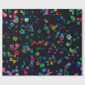 Glücklicher Neonstern Geschenkpapier (Flach)