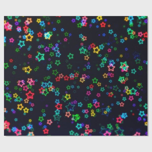 Glücklicher Neonstern Geschenkpapier (Flach)