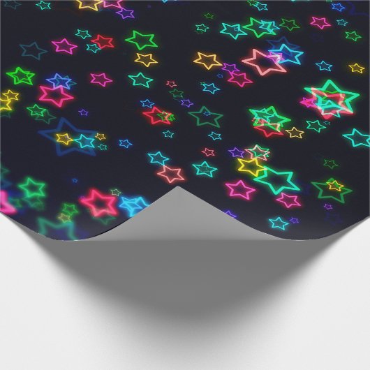 Glücklicher Neonstern Geschenkpapier (Ecke)