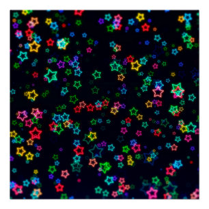 Glücklicher Neonstern Poster