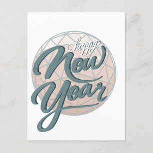 Glücklicher Neujahrsball und Drehbuch Postkarte