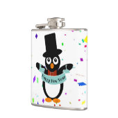 Glücklicher Neujahrsbanner Vinyl Wrapped Flask Flachmann (Links)