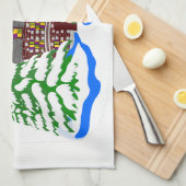 Glücklicher Neujahrsgruß Geschirrtuch (Viertel Falte)