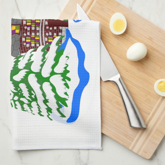 Glücklicher Neujahrsgruß Geschirrtuch (Viertel Falte)