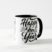 Glücklicher Neujahrskaffee Tasse (VorderseiteRechts)
