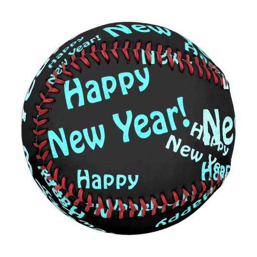 glücklicher Neujahrstext Baseball (Vorderseite Links)