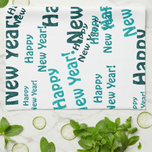 glücklicher Neujahrstext Handtuch (Gefaltet)