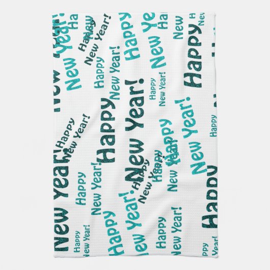 glücklicher Neujahrstext Handtuch (Vertikal)