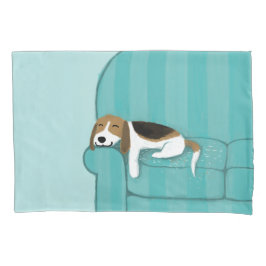 Glücklicher niedlicher Hund des Couch-Beagle-| Kissenbezug