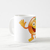 Glücklicher niedlicher orange Fruchtcharakter Kaffeetasse (Vorderseite Links)
