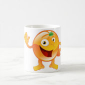 Glücklicher niedlicher orange Fruchtcharakter Kaffeetasse (Mittel)