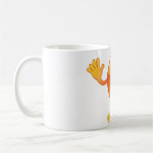 Glücklicher niedlicher orange Fruchtcharakter Kaffeetasse (Links)