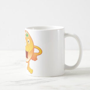 Glücklicher niedlicher orange Fruchtcharakter Kaffeetasse