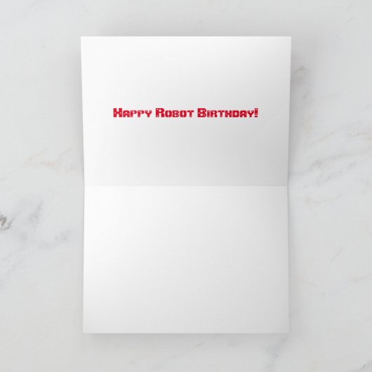 Glücklicher niedlicher Roboter-Cartoongeburtstag Karte (Innenseite)