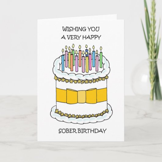 Glücklicher nüchterner Geburtstag Karte (Vorderseite)