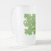 Glücklicher O'Birthday zu mir mit Kleeblättern Mattglas Bierglas (Vorderseite Links)