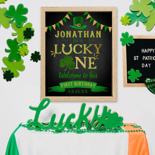 Glücklicher One St. Patrick's Day 1. Geburtstag Wi Poster