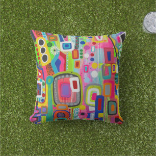 Glücklicher Ort 16 x 16 Outdoor-Kissen Kissen