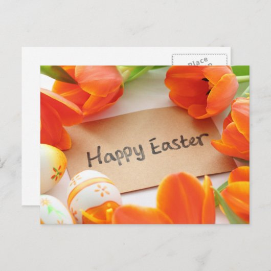 glücklicher Oster Feiertagspostkarte (Vorne/Hinten)