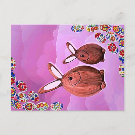 glücklicher Oster Postkarte (Vorderseite)