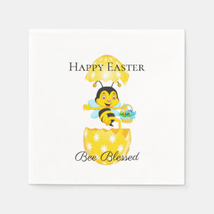 Glücklicher Osterbienen gesegneter Cartoon Serviette