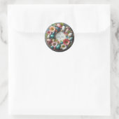 glücklicher Ostereierkranz Runder Aufkleber (Tasche)