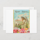 glücklicher Ostergel Feiertagspostkarte (Vorne/Hinten)