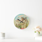 glücklicher Ostergel Runde Wanduhr (Zuhause)