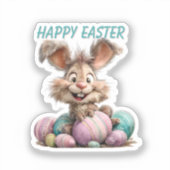 Glücklicher Osterhase Aufkleber (Vorderseite)
