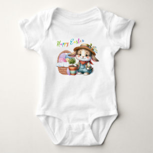 Glücklicher Osterhase Baby Bodysuit Strampler