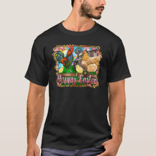 Glücklicher Osterhase Bauer Huhn  Kaninchen Ostern T-Shirt