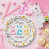 Glücklicher Osterhase Coquette Pappteller (Party)
