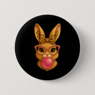 Glücklicher Osterhase Coquette Schleife Osterhase Button