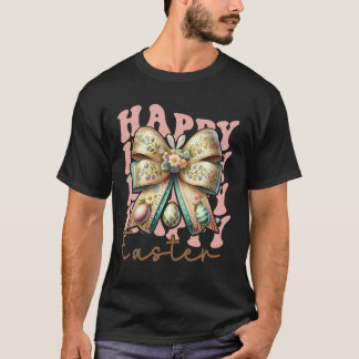 Glücklicher Osterhase Coquette Schleife Ostertag M T-Shirt
