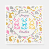 Glücklicher Osterhase Coquette Serviette (Vorderseite)