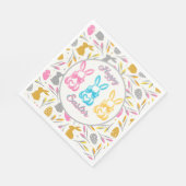 Glücklicher Osterhase Coquette Serviette (Ecke)