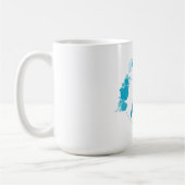 Glücklicher Osterhase Cute Blue Kawaii Kaffeetasse (Links)