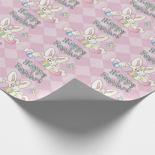 Glücklicher Osterhase Geschenkpapier (Ecke)
