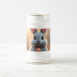 Glücklicher Osterhase im Zauber des Frühlings Bierglas