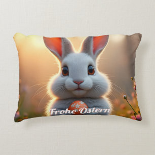 Glücklicher Osterhase im Zauber des Frühlings Dekokissen