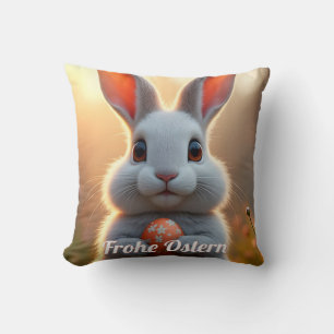 Glücklicher Osterhase im Zauber des Frühlings Kissen