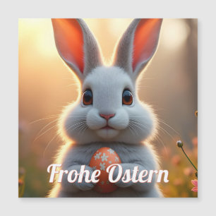 Glücklicher Osterhase im Zauber des Frühlings Magnetkarte