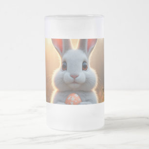 Glücklicher Osterhase im Zauber des Frühlings Mattglas Bierglas